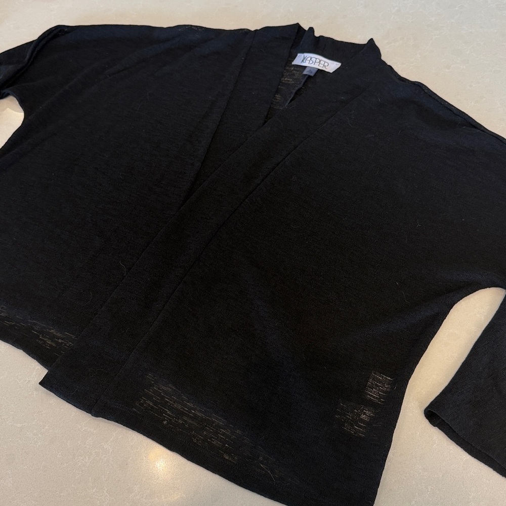 Kasper Elegant Black Knit Cardigan - Picture 3 of 9
